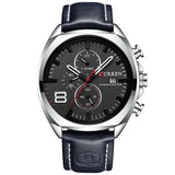 Wasserdichte Militär-Chronographen-Sportuhr – Silber Blau
