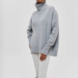 Estelle - Lockerer Rollkragenpullover – Grau