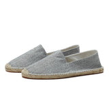 Marino™ Leinen-Espadrilles – Atmungsaktive Slipper Mit Elastischen V-Einsätzen und Gepolsterter Innensohle – Grau