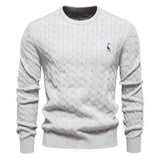 Falkner | Strickmodern Herrenpullover – Hellgrau