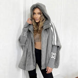WinterFlausch™ - Jacke aus Ultraweichem Plüsch mit Kapuze und Oversize-Design / Die Perfekte Balance Zwischen Komfort und Stil in Diesem Winter! – Grau
