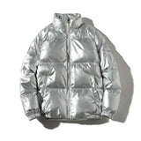 Puffer-winterjacke für herren – hubert – Stehkragen silber