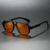 LumeSight – Sonnenbrille Mit Doppelter Brücke Und Eckigem Rahmen – Braun