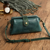 Fabienne - Retro-Ledertasche, handgemacht – Grün