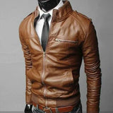 Brok – modische lederjacke – Hellbraun
