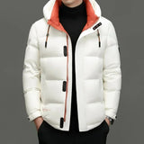 Winter Herren Daunenjacke | Mit Kapuze – Weiß