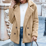 Nela - Teddyjacke kurz und kuschelig warm – Khaki