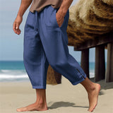 Erich – Bequeme Leinenhose Mit Elastischem Bund Für Den Sommer – Blau