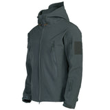 Herren Taktische Wasserdichte Winddichte Softshell-Jacke mit Kapuze - Kai – Grau