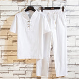 Noah - Sommerchic Kleidungsset aus Leinen – Weiß
