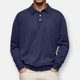 Aiden™ | Langarm-Polo – Marineblau
