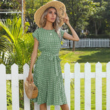 Beth - Polka Bloom Kleid – Mintgrün