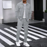 Dominus Elite™ Set mit Moderner Jacke und Slim-Fit-Hose – Grau