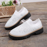 Urbaner Glanz™ Slip-On Sneaker mit Profilplateau – Weiß