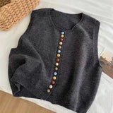 DIE MARIBEL | STRICKWESTE MIT FARBTASTEN – Grau