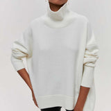 Estelle - Lockerer Rollkragenpullover – Weiß