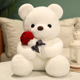 Teddyroos™️ | Liebesknuddel 2024 | Teddy mit Rose 🌹 – Weiß