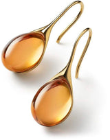 Kristall-Tropfenohrringe in Gold und Silber – Orange