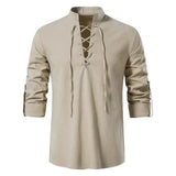 Oliver - Langarmhemd mit Schnürung – Beige