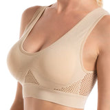 Nahtloser Sport-Push-Up-BH – Beige
