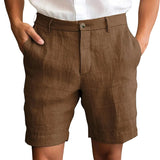 Fotis - Elegantes Leinen Kurzhosen – Braun