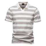 Theo | Klassisches gestreiftes Poloshirt – Weiß