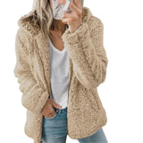 Damen Lässiges Kapuze Jacke | Warme – Khaki
