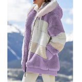 Damen Fleece Jacke | Mit Kapuze – Lila