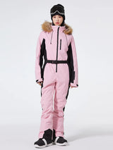 Einteiliger Skianzug für Damen | Wintersportbekleidung – Hellrosa