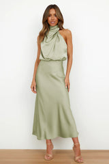 Rosemary | Neckholder Abendkleid – Hell Grün