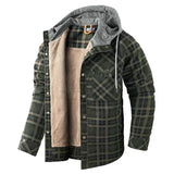 Gerald – warme karierte hemdjacke – Armeegrün