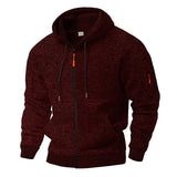 Jesson – Stilvolle Fleece-Kapuzenjacke – Bordeauxrot