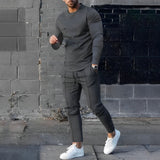 RAFAEL – Leichtes Set aus Pullover und Hose für Herren – Dunkelgrau