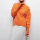 Estelle - Lockerer Rollkragenpullover – Orange