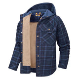 Gerald – warme karierte hemdjacke – Tiefblau