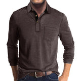 Jörg™ | Herren Langarmshirt in Unifarbe – Dunkelbraun