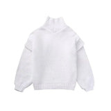 Daphne – strickpullover mit rollkragen in ubergröße – Weiß