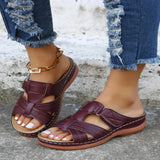 Amelia - Offene Freizeit Sandalen – Bordeauxrot