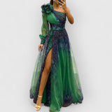 Roffa | Elegantes MAXIKleid – Dunkelgrün
