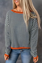 Milanie - Gestreifter Pullover – Schwarz