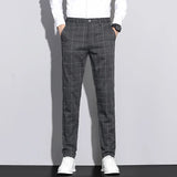 Herren-Hose mit linienmuster | strukturierter stil – Dunkelgrau