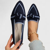Peyton | Spitze Zehe Flache Sohle Ballerinas – Dunkelblau