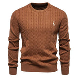 Falkner | Strickmodern Herrenpullover – Braun