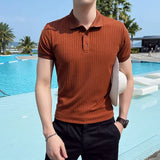 Alexander | Spitzer Kragen Slim-Fit Poloshirt – Rust