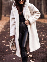 Bridgette - Teddy Jacke Plüsch Pelzmantel – Weiß
