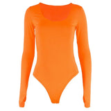SARAN | Neonorangefarbener Bodysuit – Orange
