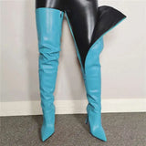 Damen-Overknee-Stiefel | Hohe Absätze – Blau