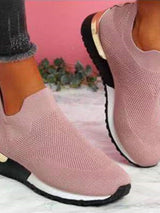 Moderne Colorblock-Strick-Schlüpfsneaker Für Damen | Perfekt für jede Gelegenheit – Rosa