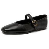 Klassische Mary Jane Dirndl Schuhe | Quadratische Zehenpartie – Schwarz