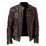 Herren Stilvolle Premium Bikerjacke | Lässig – Braun